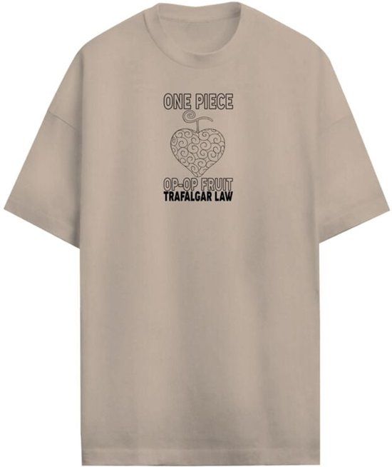 One Piece Trafalgar D. Law Heren Oversized T-shirt - zand - XXL