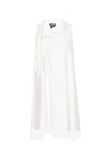 DreiMaster Vintage DreiMaster Jurk met lange mouw, ronde hals, A-lijn, effen, offwhite, polyester, elastaan