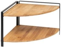 5Five Keuken/aanrecht hoek rekje - metaal/bamboe hout - 30 x 30 x 20 cm - organizer - naturel/zwart - 2 laags