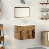 vidaXL Badkamermeubel Set 3 st Oud Hout Bewerkt hout
