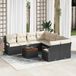 Maison Exclusive - Set de 9 coussins de banc de jardin, noir, en polyrotin