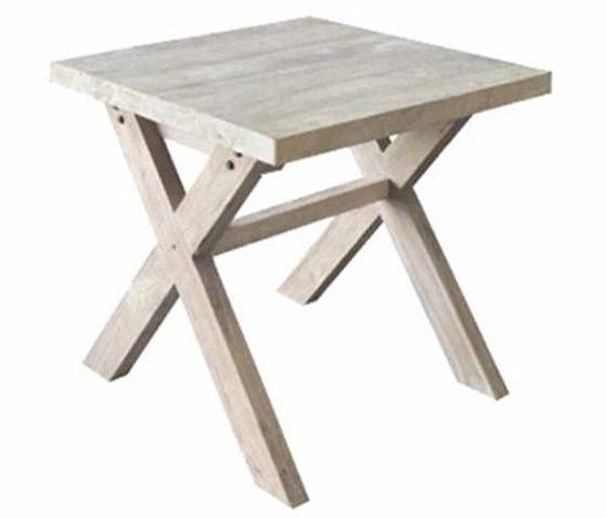 Van der Leeden Tuintafel Ibiza Cross Teak 80x80 Bruin Vierkant