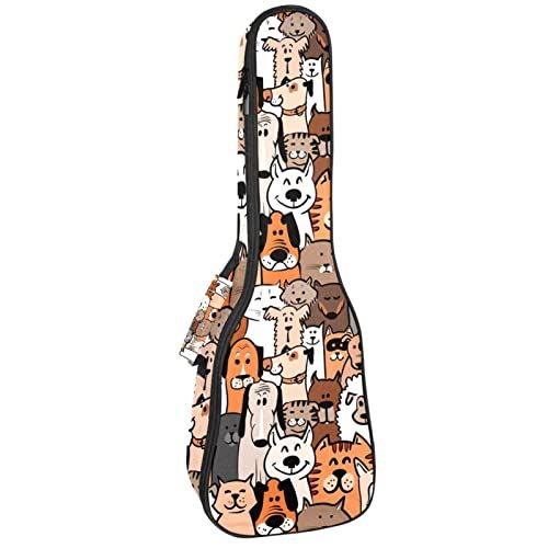 Mersov Tenor Ukulele Gigbag Waterdichte Ukelele Case Gewatteerde Rugzak, Geweldig voor Sopraan Concert (21/23/24") Cartoon Dieren