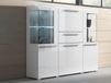 Commode INDIRA 4 portes 1 tiroir blanc/blanc brillant