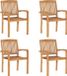 vidaXL Chaises de jardin empilables, lot de 4, teck robuste