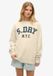 Superdry Athletic Essentials sweatshirt ample coupe Femmes Desert Bone Off White Coton/Polyester UK10-EU38