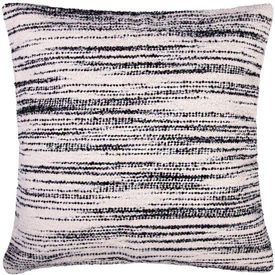 QUVIO Sierkussenhoes gebreid patroon - Polyester - 45x45 cm - Wit - Grijs
