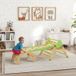 Triangle d'escalade 8 en 1 pour enfants avec rampe double face, structure d'escalade en bois avec toboggan et échelle, vert