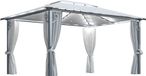 vidaXL Prieel met gordijn en LED-lichtslinger 4x3 m aluminium crème