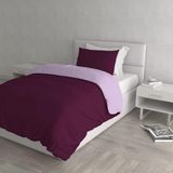 Italian Bed Linen Natural Colour Doubleface dekbedovertrek, 100% katoen, paars