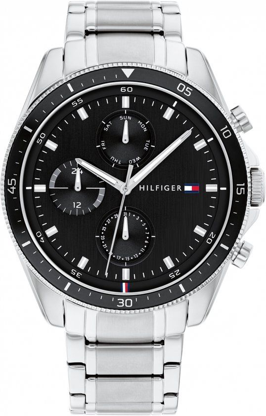 Tommy Hilfiger Parker Heren Horloge TH1791835 - Zilverkleurig/Zwart - Ø 44 mm