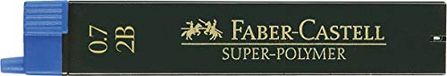 Faber Castell - fijne vullingen 2B, 0,7 mm, 12 super polymer vullingen in een set