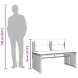 vidaXL 4-delige Loungeset met Kussens, Beige, Poly Rattan