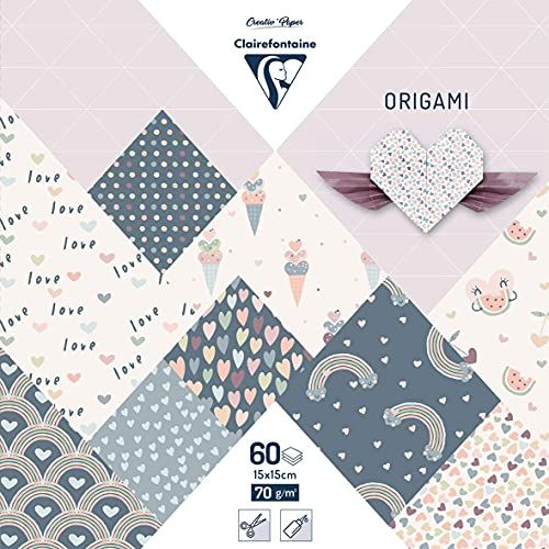 Clairefontaine 95356C - Origami papier - 60 vellen - 15 x 15 cm - 30 kleurrijke motieven