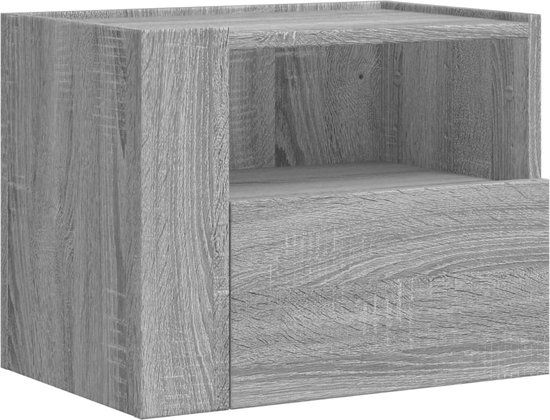 vidaXL Wandgemonteerd Nachtkastje - 45x30x35 cm - Grijs Sonoma Eikenkleur