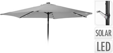 Ambiance Parasol met verlichting - 270cm - licht grijs