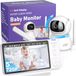 BURNNOVE Babyfoon met Camera 5 Inch Monitor 720P 4x Zoom Nachtzicht Temperatuurdetectie VOX Voedingsherinnering Slaapliedjes Pan-Tilt-Zoom Spraakfunctie 2.4GHz FHSS Geen WiFi Nodig