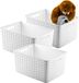 Plasticforte Opbergmand - 3x - Kastmand - rotan kunststof - ivoor wit - 18 Liter - 29 x 39 x 20 cm