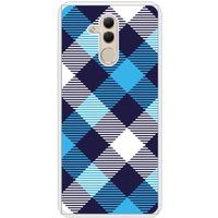 Tartan Bleu Bedrukt siliconen hoesje compatibel met Mate 20 Lite