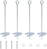vidaXL Aardanker - 4 stuks - Ø10 x 40 cm - Gegalvaniseerd Metaal - Zilver