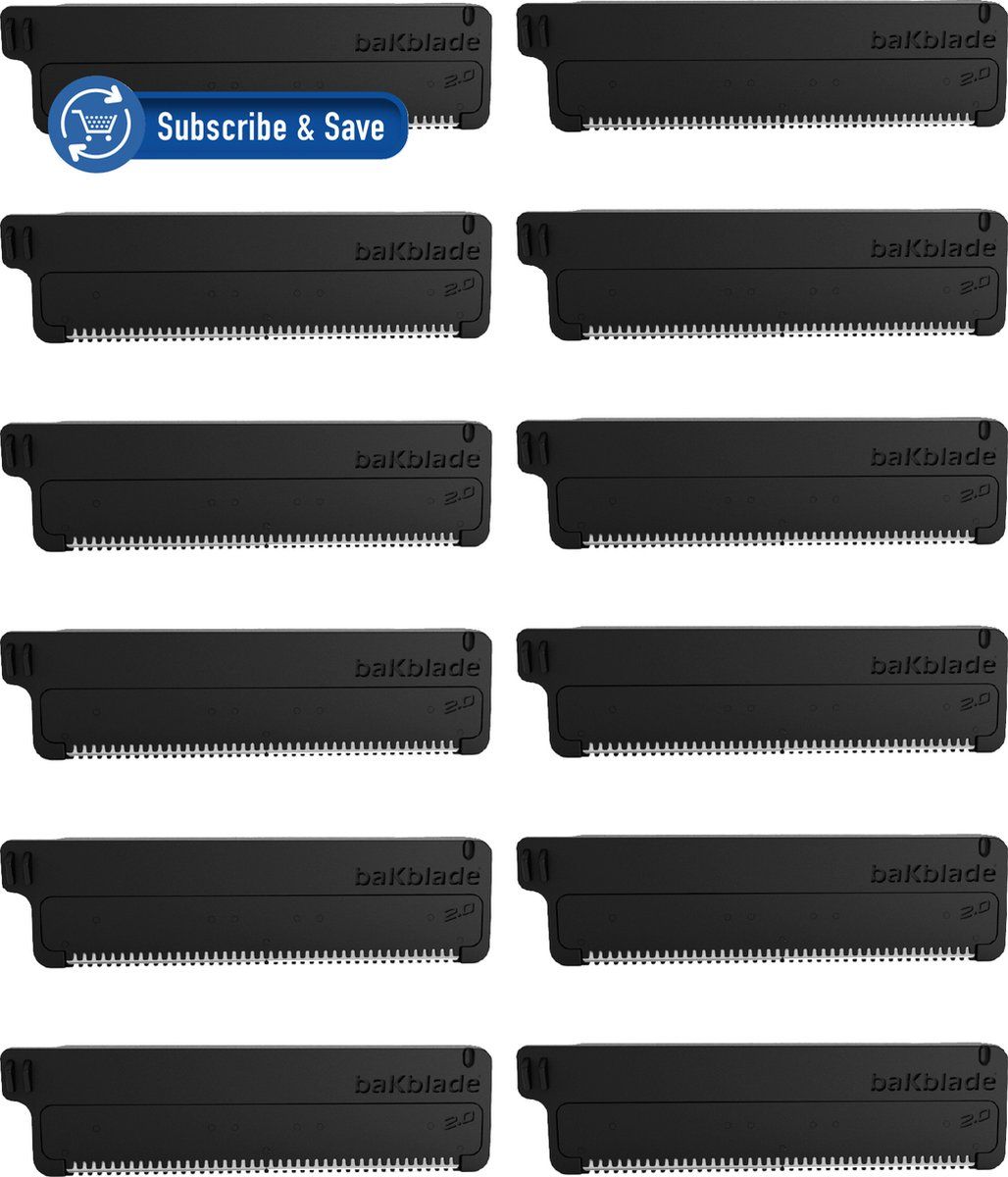 bakBlade Rug Scheren Mesjes - Set van 12 mesjes - Vervangende mesjes voor Back Shaver van bakBlade
