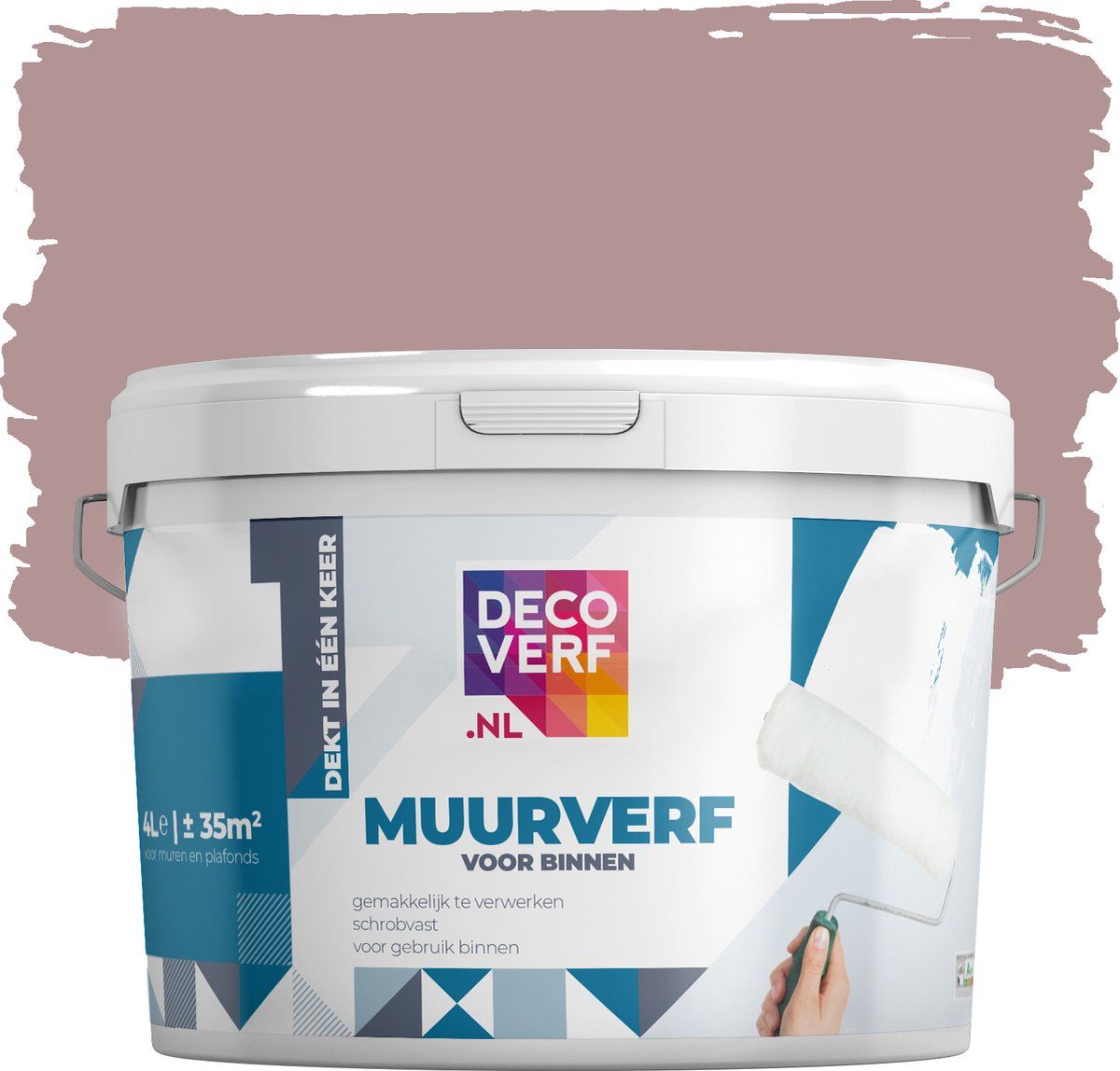 Decoverf.nl Decoverf muurverf mat, vorstelijk roze, 4L - 8719743418127