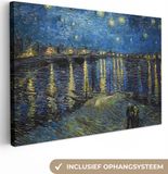 OneMillionCanvasses Canvas Schilderij Van Gogh Sterrennacht boven de Rhône 120x80cm