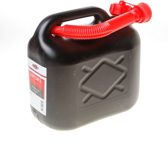 Kelfort Jerrycan zwart voor benzine/water schenktuit 5 liter