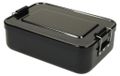 Icecat Lunchbox "Metallic" - Robuste lunchbox en aluminium met een afneembaar deksel en praktische sluitclips - Zwart