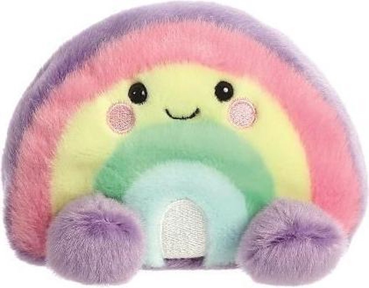 Aurora 33577, Palm Pals Vivi Rainbow 5In, zacht speelgoed, roze, paars, geel