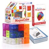 Playmags Brainy Cube met Brainy Cube Challenge Cards, bouwstenen voor Creative Open-Ended Play, educatief speelgoed voor kinderen van 3 jaar +