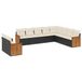 vidaXL 11-delige Loungeset met Kussens Poly Rattan Zwart