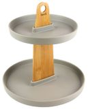 Husla Serie - Tweelaagse Patera - Keramiek en Bamboe - Warmgrijs