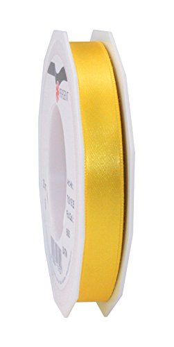 Geel cadeaulint - polyester - rol 25 m - 15 mm