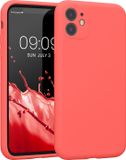 kwmobile telefoonhoesje geschikt voor Apple iPhone 11 - TPU backcover met siliconen coating - Smartphone case in levendig koraal