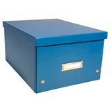 Exacompta - Ref. 62352E - 1 Neo Deco opbergdoos - van karton - plat geleverd - eenvoudig te monteren dankzij drukknopen - DIN A4 - afmetingen 27 x 36 x 20 cm - kleur blauw