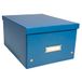 Exacompta - Ref. 62352E - 1 Neo Deco opbergdoos - van karton - plat geleverd - eenvoudig te monteren dankzij drukknopen - DIN A4 - afmetingen 27 x 36 x 20 cm - kleur blauw