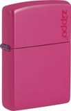 Zippo Frequency Lighter with Logo, Pink Metal, Refillable Gas Lighter