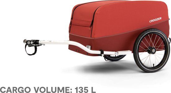 Croozer Cargo Pakko Bicycle Trailer - Lava Red - 45 kg Max. Load - 9 kg Weight
