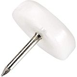 Adsamm® 32 x kunststof glijders met spijker/wit/Ø 20 mm/rond/meubelglijders met spijker/meubel- en vloerglijders
