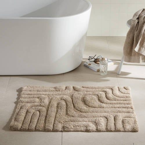 NOUS Living badmat taupe rechthoek (90x60 cm)