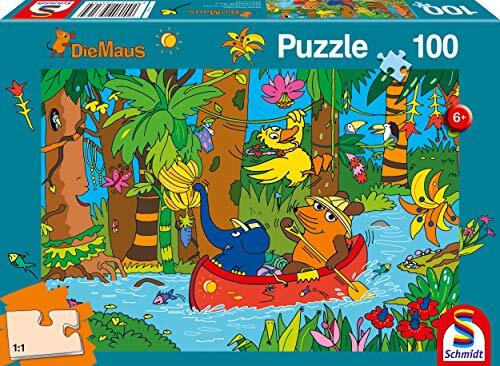 Schmidt Spiele Puzzel 56313 Die Muis, In de jungle, 100 stukjes Kinderpuzzel, kleurrijk