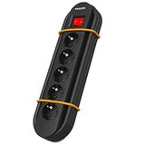Philips SPN5050BA/39 Schuko-stekkerdoos voor buiten en werkplaats, magneetring voor metalen oppervlakken, overspanningsbeveiliging, kabel 2 meter, schakelaar, kabelmanager