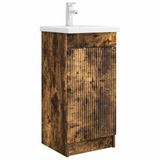 vidaXL Badkamermeubel met Wastafel Gerookt eiken 42 x 40 x 84,5 cm