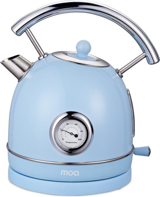 MOA Retro Waterkoker - Pastel Blauw - RVS - 1.8L - 2200W - EK4TBL