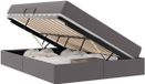 vidaXL Bed met opbergruimte en pocketveringmatras - 2-persoons - Leer - Grijs