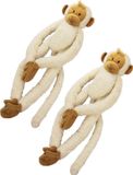Happy Horse 2x stuks witte slinger aap pluche knuffel 45 cm