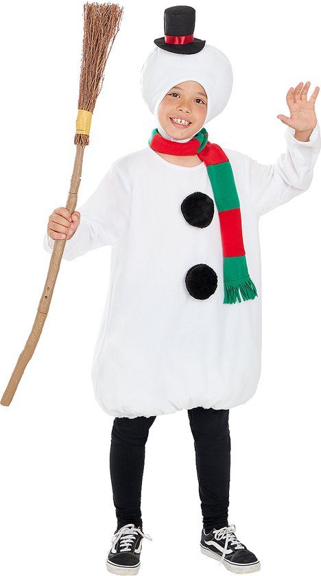 FUNIDELIA Sneeuwpop Kostuum - Kinderen - Unisex - Maat 7-9 jaar