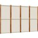 Cloison de séparation 4 panneaux gris clair 280x180 cm
