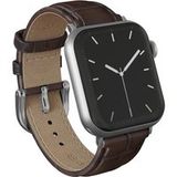 Burga Genuine Leather Band - Apple Watch | 44/45/46/49 mm / Universeel 20 mm aansluiting - Espresso / Silver
